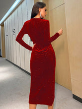 Double Crazy Split Shiny Dress